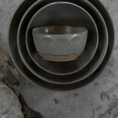 Skål Grå/Natur d12 h6 cm